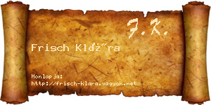 Frisch Klára névjegykártya