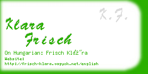 klara frisch business card